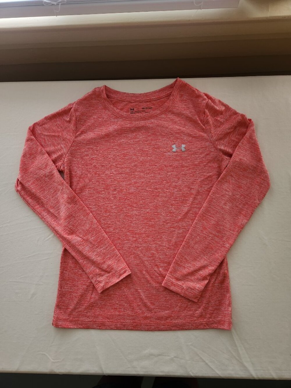 Under Armour Tech Long Sleeve Top XS Orange Running Shirt - Picture 4 of 9